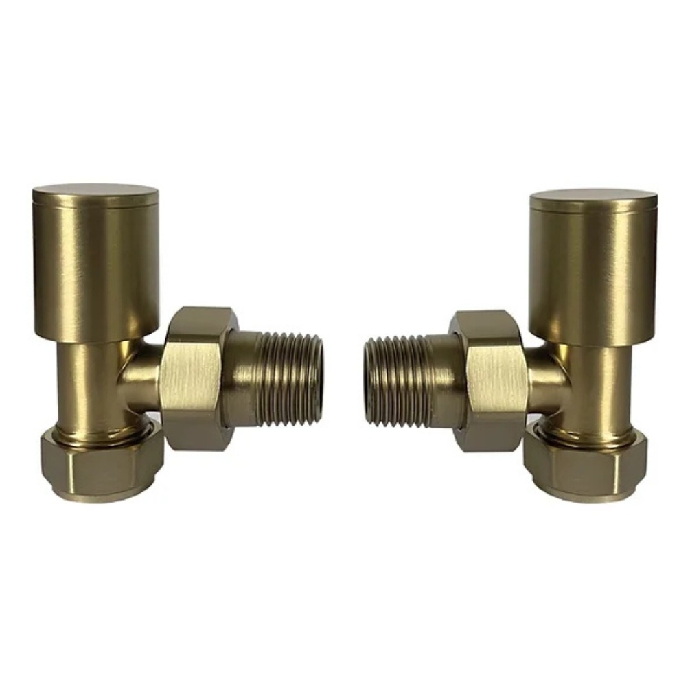 Product cut out image of the Radox Circulus Brushed Brass Angled Valves